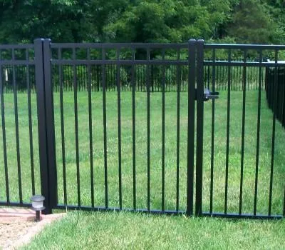 10' Aluminum Ornamental Single Swing Gate - Flat Top Series A - No Arch