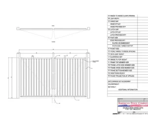 144" x 48" Flat Top Double Drive Gate