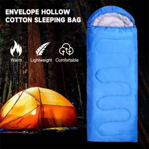 170T Ultra Light Envelope Sleeping Bag for Camping Backpacking Compartment 4 Seasons Hooded Travel Warm and Windproof