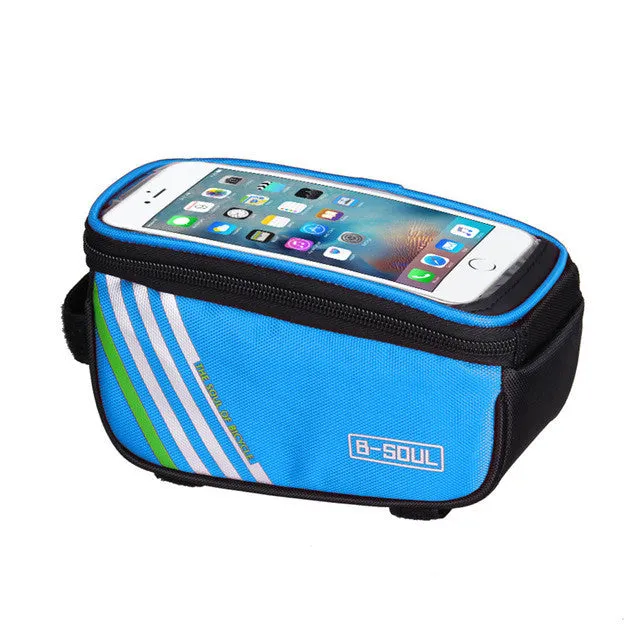 4.8" 5" Mobile Phone Bicycle Bike Touch Screen Bags Cycling Panniers Frame Front Tube Bag MTB Mountain Bike Bag 4 Colors