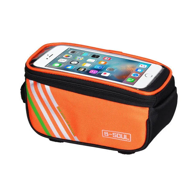 4.8" 5" Mobile Phone Bicycle Bike Touch Screen Bags Cycling Panniers Frame Front Tube Bag MTB Mountain Bike Bag 4 Colors