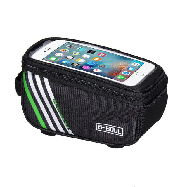 4.8" 5" Mobile Phone Bicycle Bike Touch Screen Bags Cycling Panniers Frame Front Tube Bag MTB Mountain Bike Bag 4 Colors