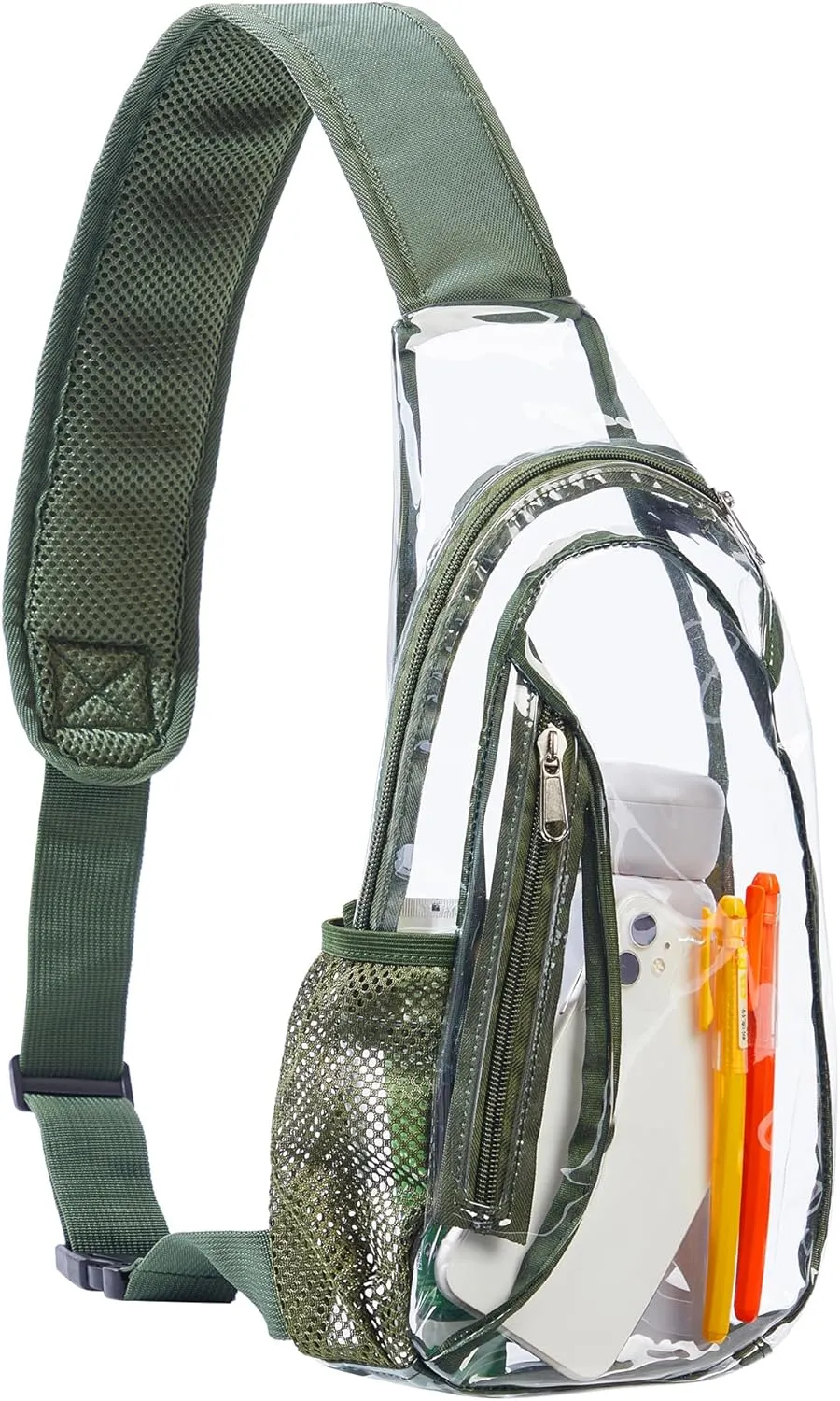 Adjustable Clear Crossbody Gray Strap Messenger Bag