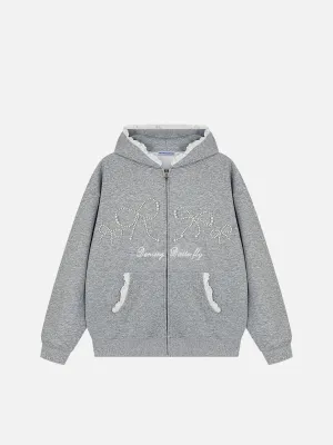 Aelfric Eden Pearl Bow Zip Up Hoodie