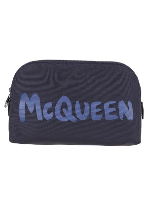 Alexander McQueen Logo Printed Zipped Make-Up Bag