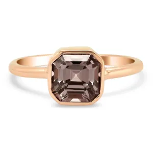 Asscher Grey Spinel & Rose Gold Solitaire Ring