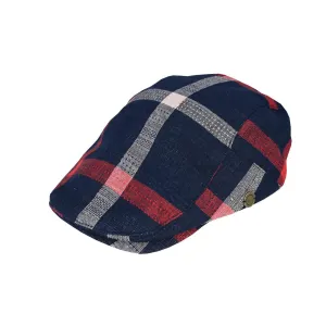 Avenel - Flat Cap - Plaid - Navy