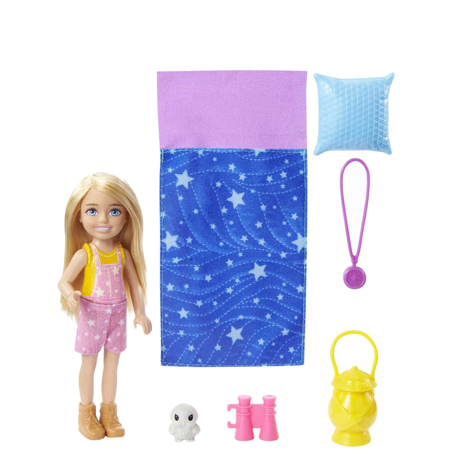 Barbie It Takes Two Chelsea Camping Doll With Pet Owl & Accessories, 3 To 7 Year Olds