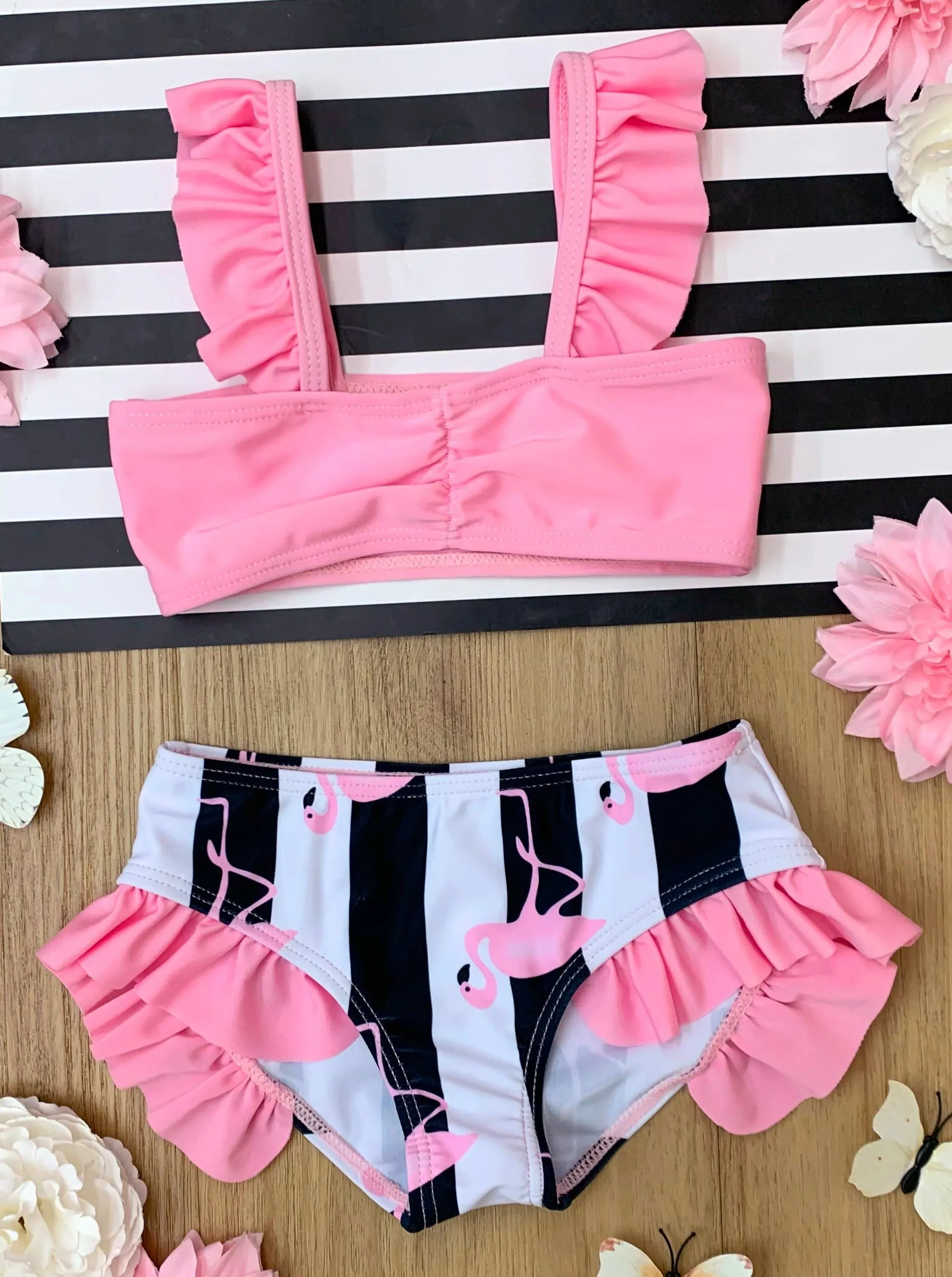 Be Flamazing Ruffled Two Piece Swimsuit