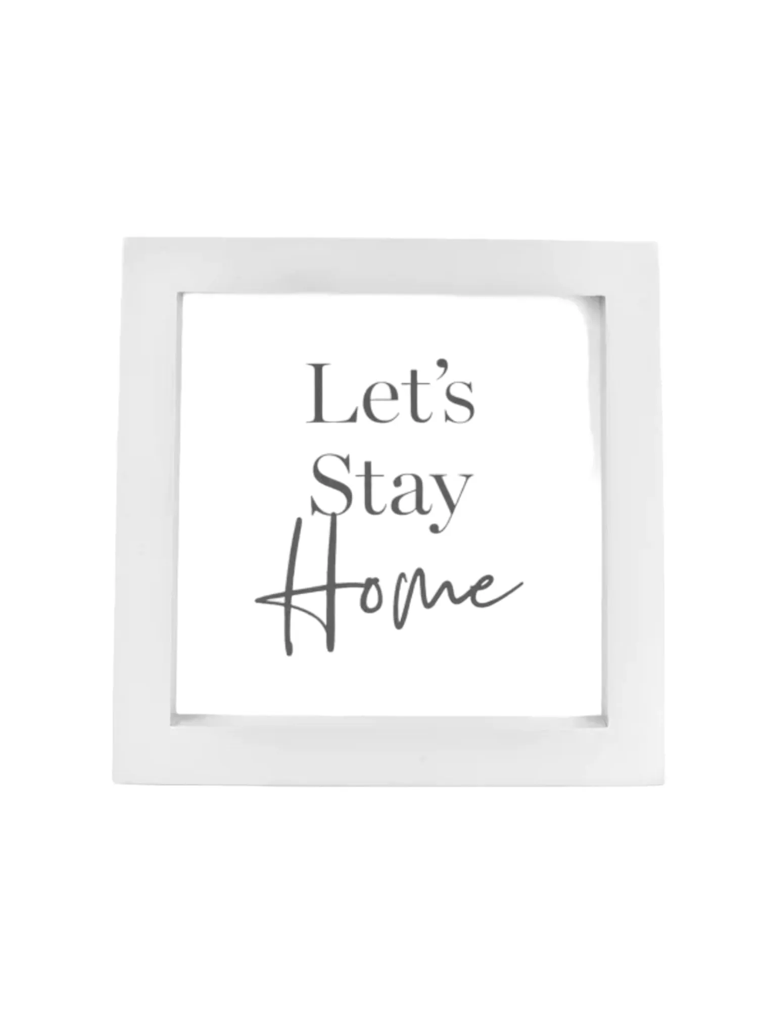 Beige Moments Wall Plaque - Let's Stay Home