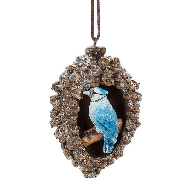 Bird in Pinecone Ornament