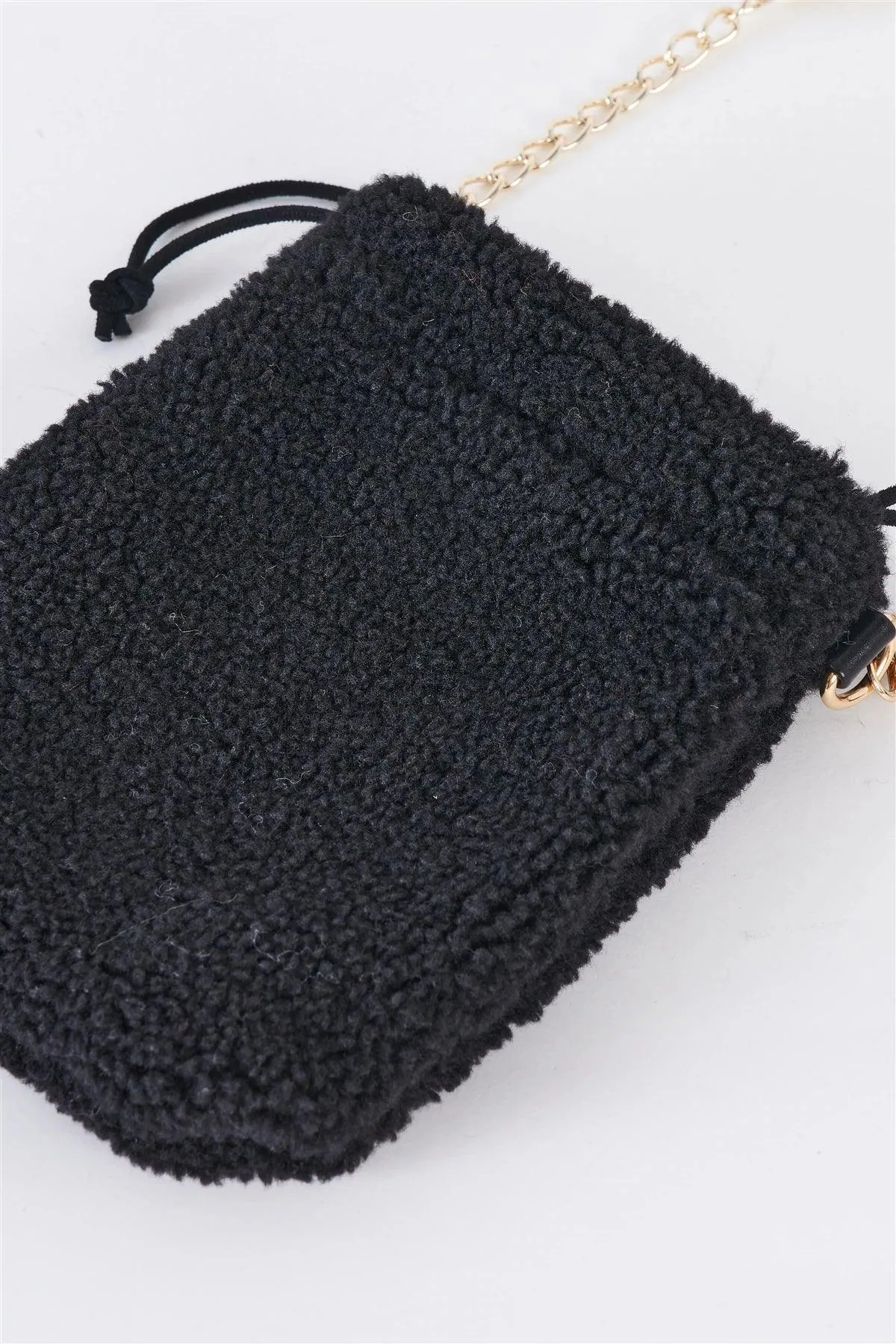 Black Faux Fur Plush Crossbody Pouch Bag /1 Bag