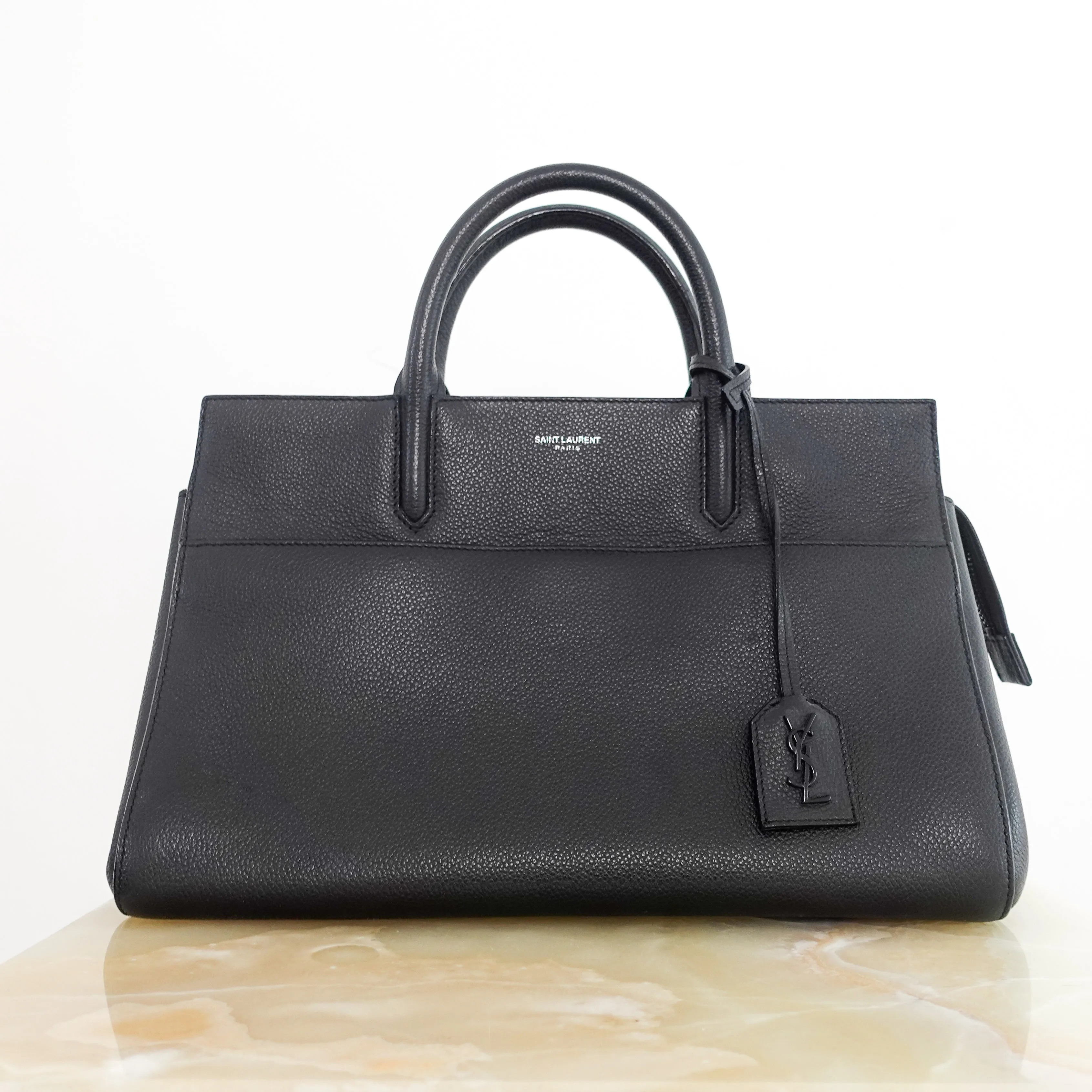 black leather tote with crossbody strap RRP £1800