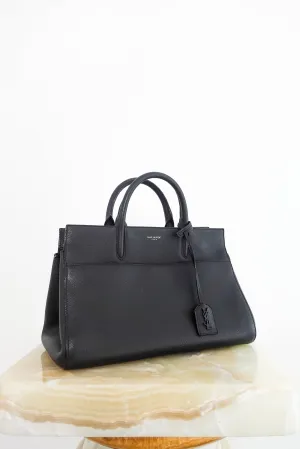 black leather tote with crossbody strap RRP £1800