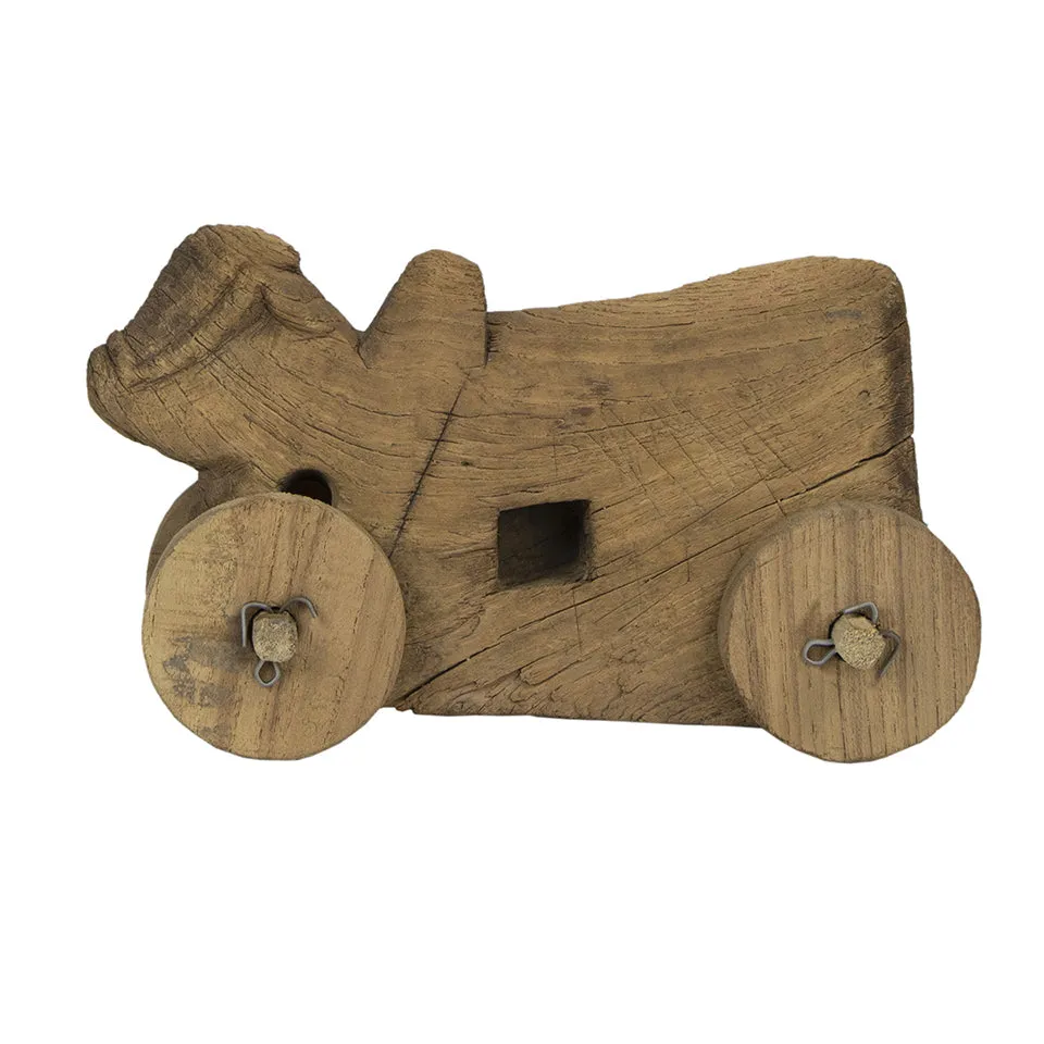 Bleached Temple Toy with Wheels