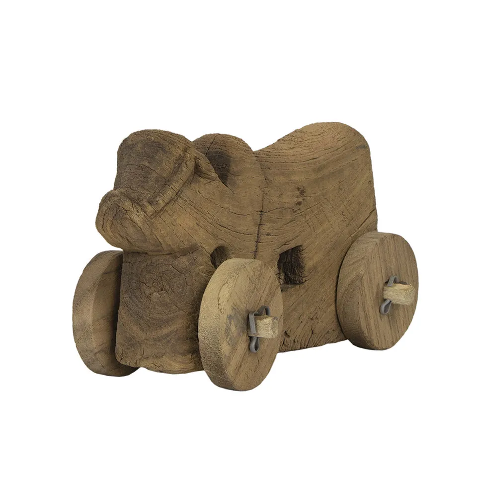 Bleached Temple Toy with Wheels