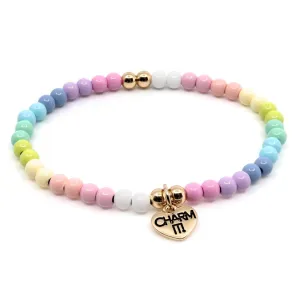 Bracelet |4mm Pastel Stretch Bead Bracelet | Charm It!