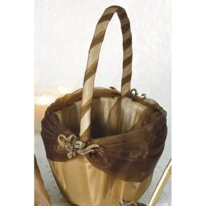 Bronze Elegance Wedding Ceremony Flower Girl Basket