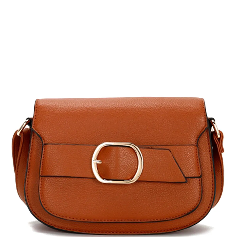 BROWN CHIC BUCKLE CROSSBODY BAG