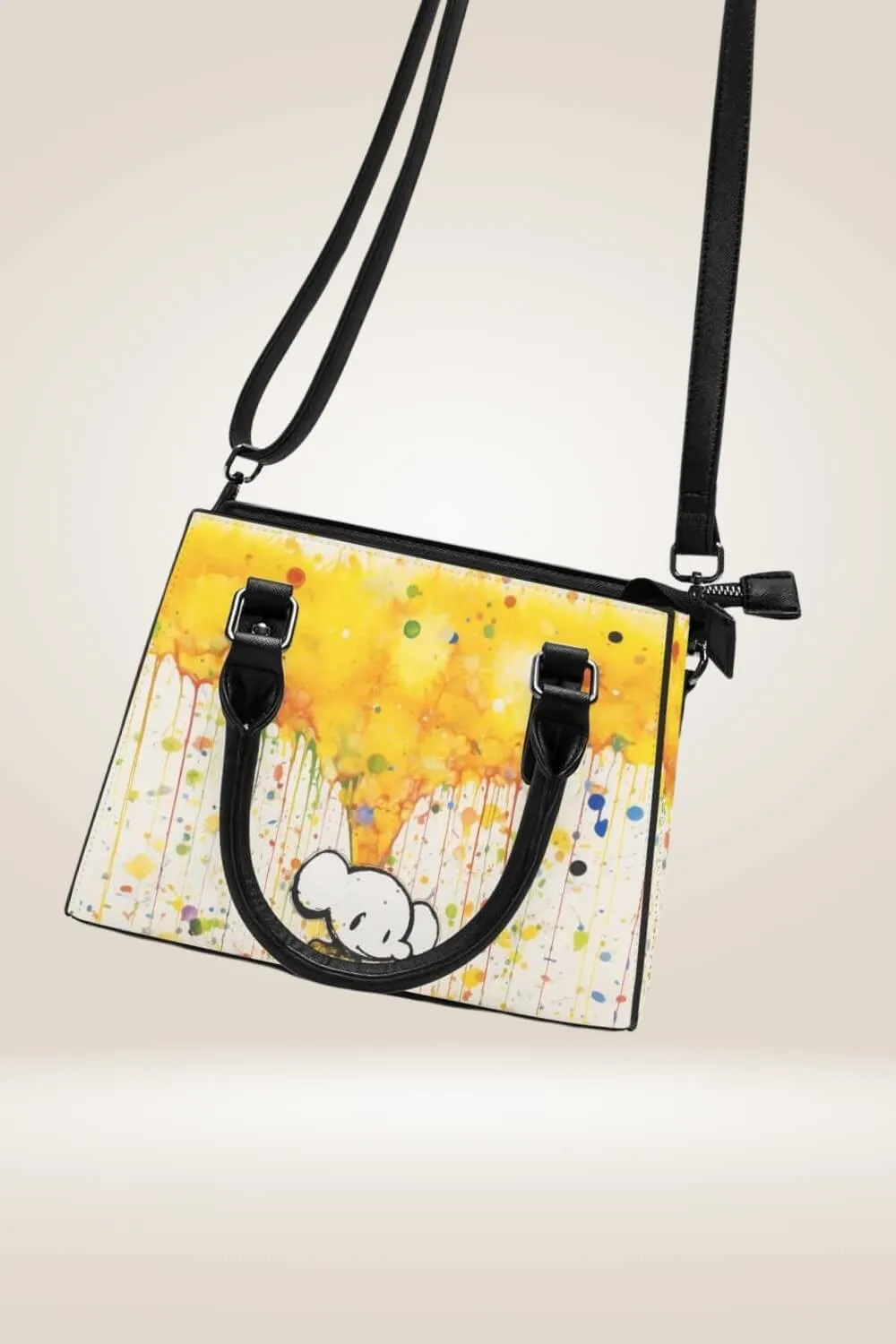 Cartoon Elephant Graffiti White Bag