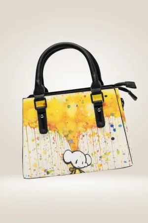 Cartoon Elephant Graffiti White Bag