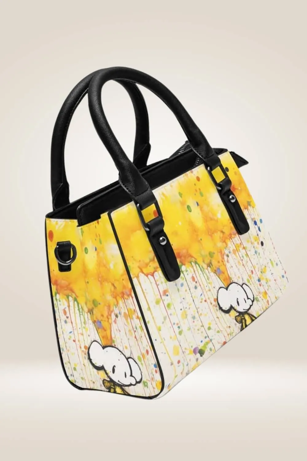 Cartoon Elephant Graffiti White Bag