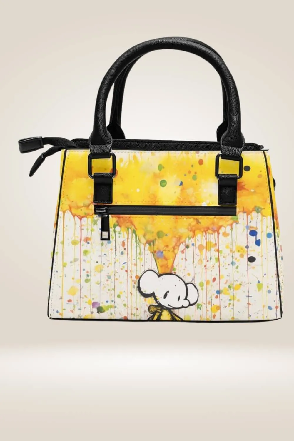 Cartoon Elephant Graffiti White Bag