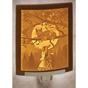 Cheshire Cat Porcelain Lithophane Night Light