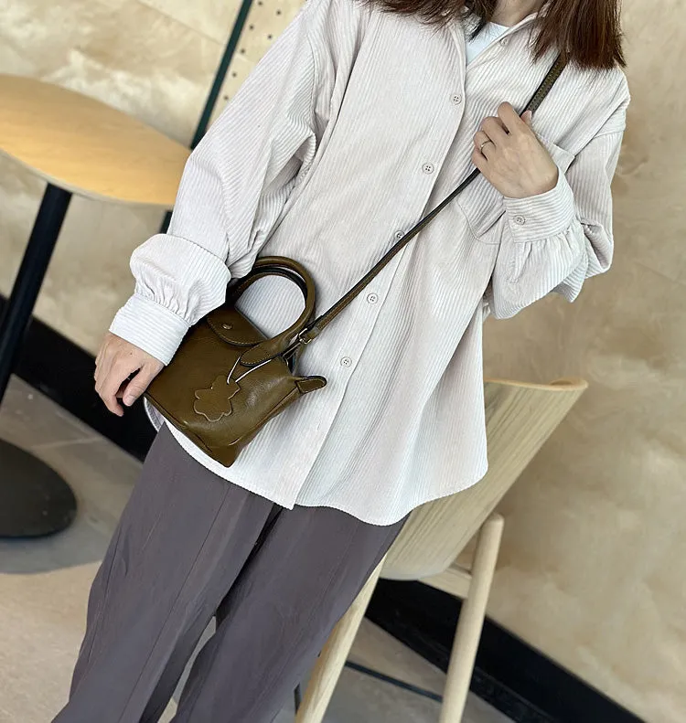 Chic Women's Small Crossbody Purse Brown Leather Shoulder Bag