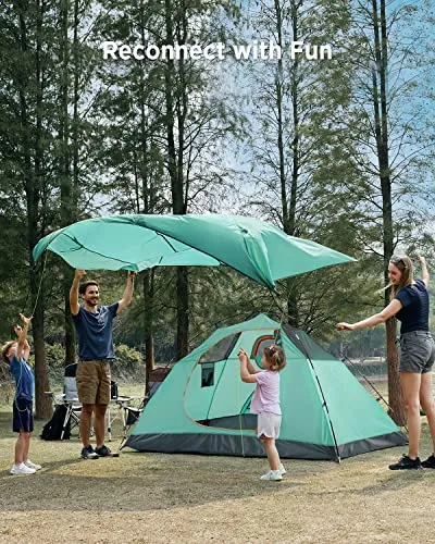 Ciays Camping Tent 4 Person Waterproof Family Tent with Removable Rainfly