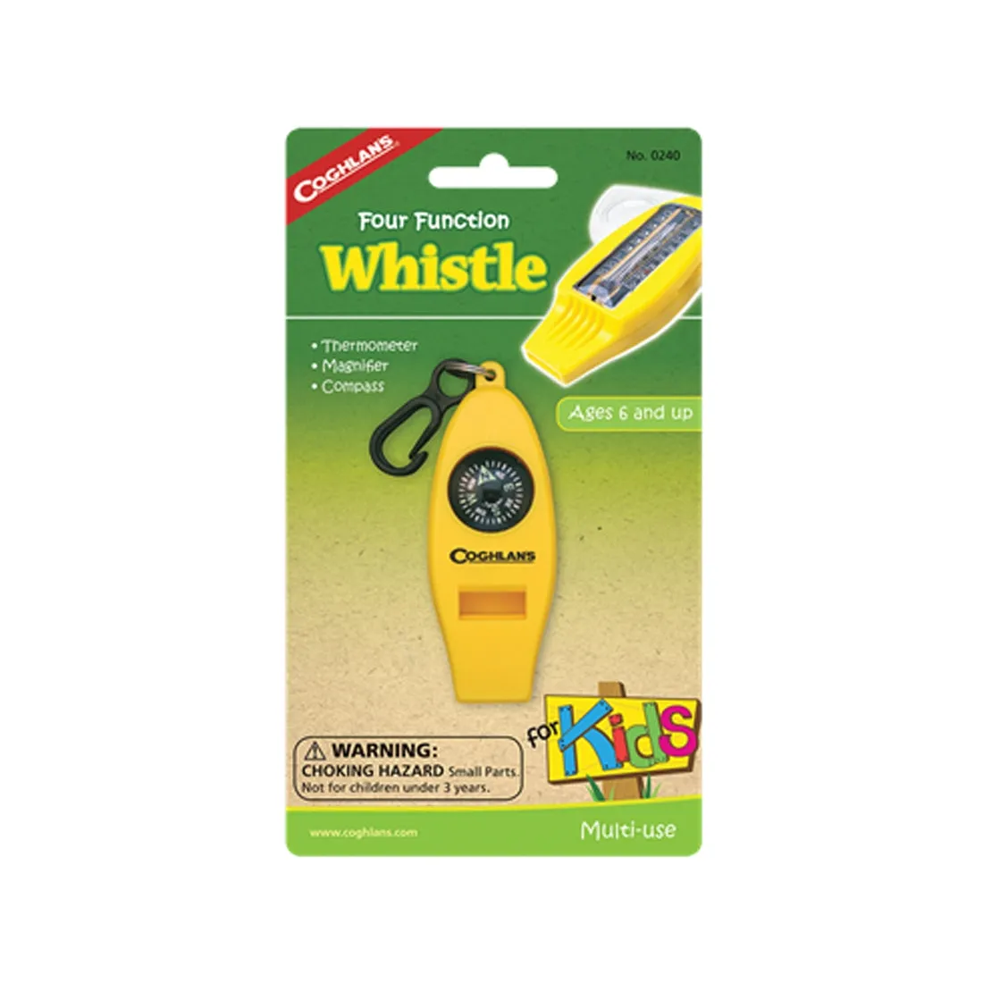 Coghlan's Four Function Whistle Essential Gear for Kids Camping Backpacking