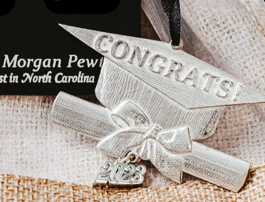 Custom Graduate Gifts - 2024 Grad Year Earrings - Congrats Ornament with Custom Year Charm