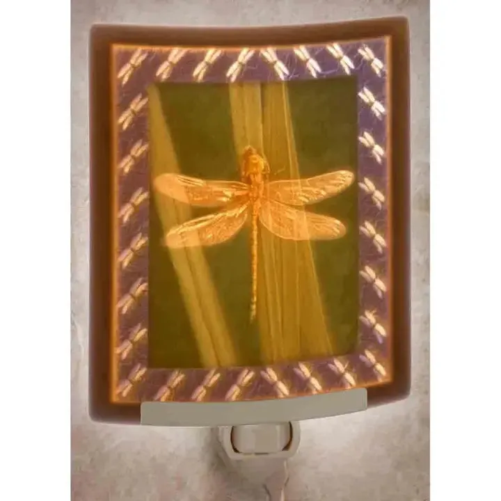 Dragonfly Porcelain Lithophane Colored Night Light