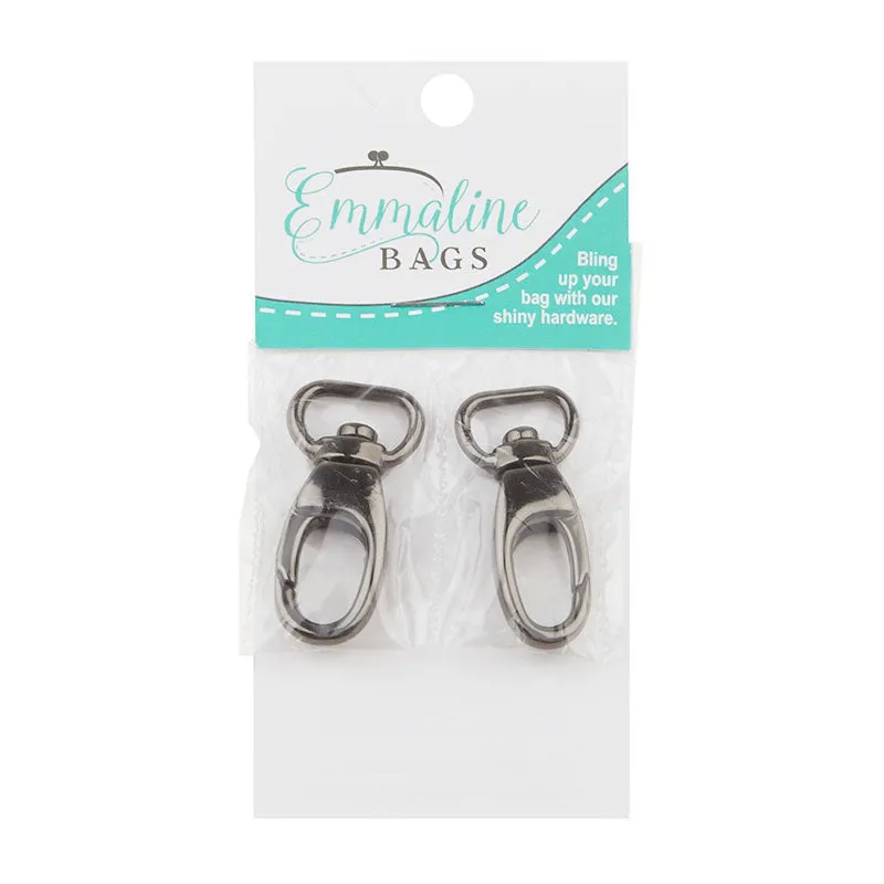 Emmaline 1/2" Designer Profile Swivel Snap Hooks - Set of Two Gunmetal