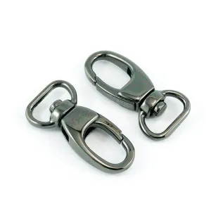 Emmaline 1/2" Designer Profile Swivel Snap Hooks - Set of Two Gunmetal