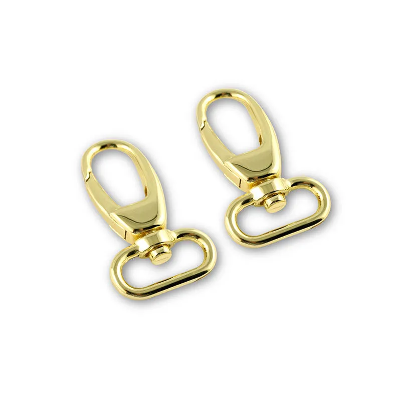 Emmaline 1" Designer Profile Swivel Snap Hooks - Set of Two Gold