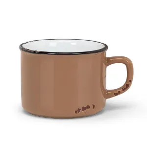 Enamel Look Cappuccino Mug - Taupe - 2.5"