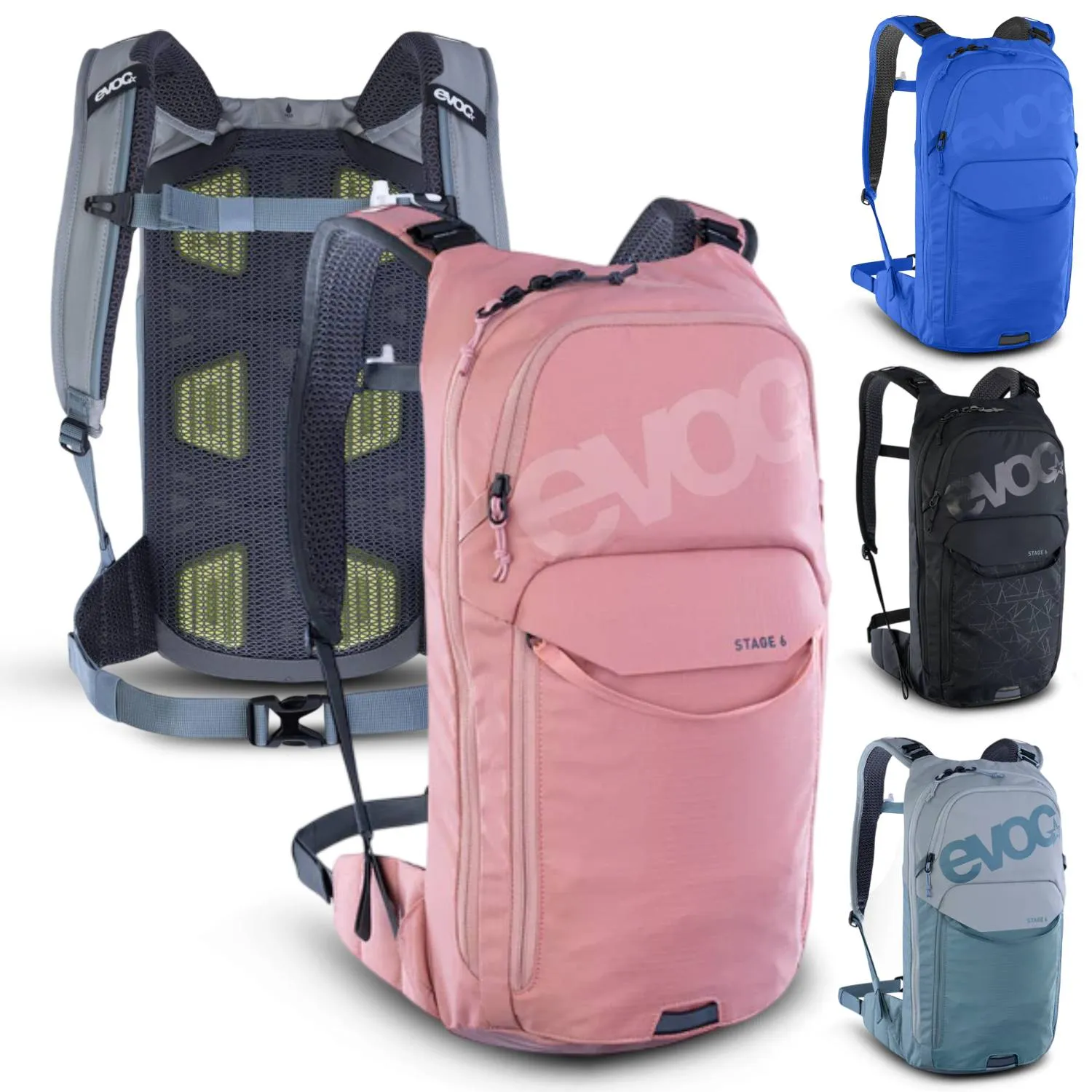 EVOC Stage 6 Hydration Bag w/ 2L Bladder - Minimalist Mountain Biking Backpack with Hydration System