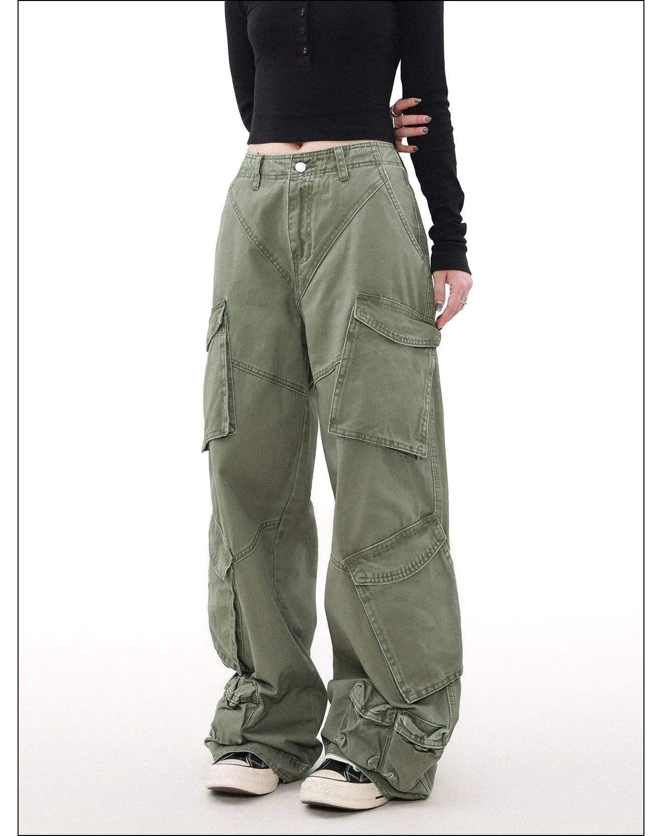 Faded Functional Pocket Cargo Pants