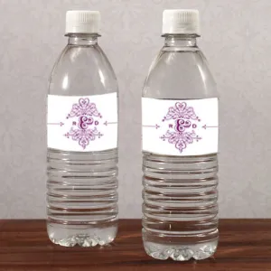 Fanciful Monogram Water Bottle Label Lavender