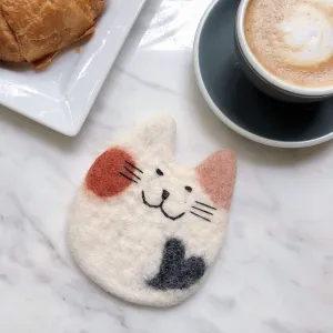 Felt Calico Cat Coasters - Set of 4