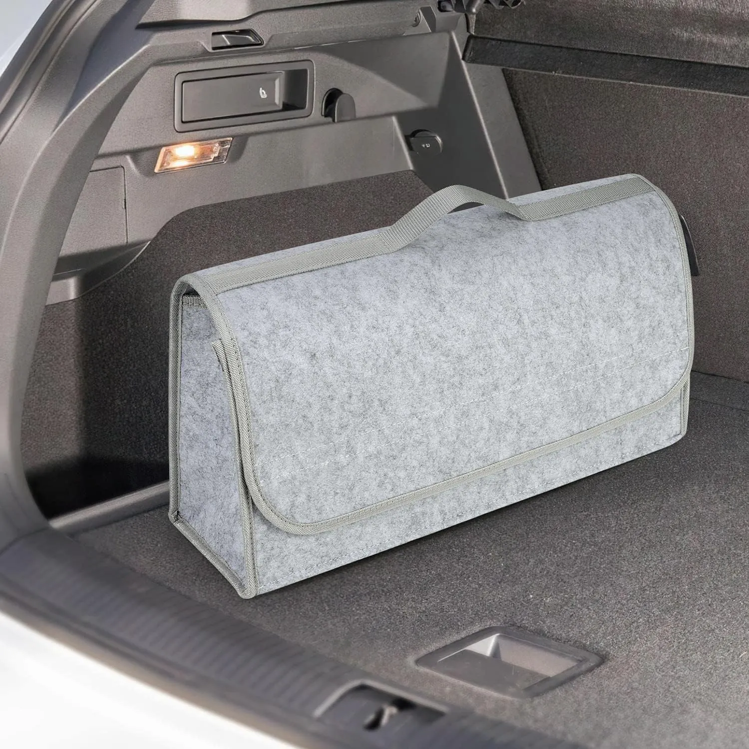 Felt Portable Car Trunk Organizer ( Light Grey )