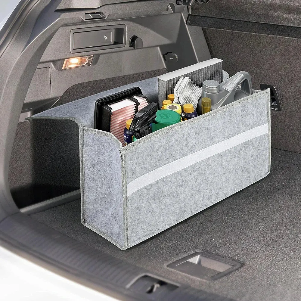 Felt Portable Car Trunk Organizer ( Light Grey )