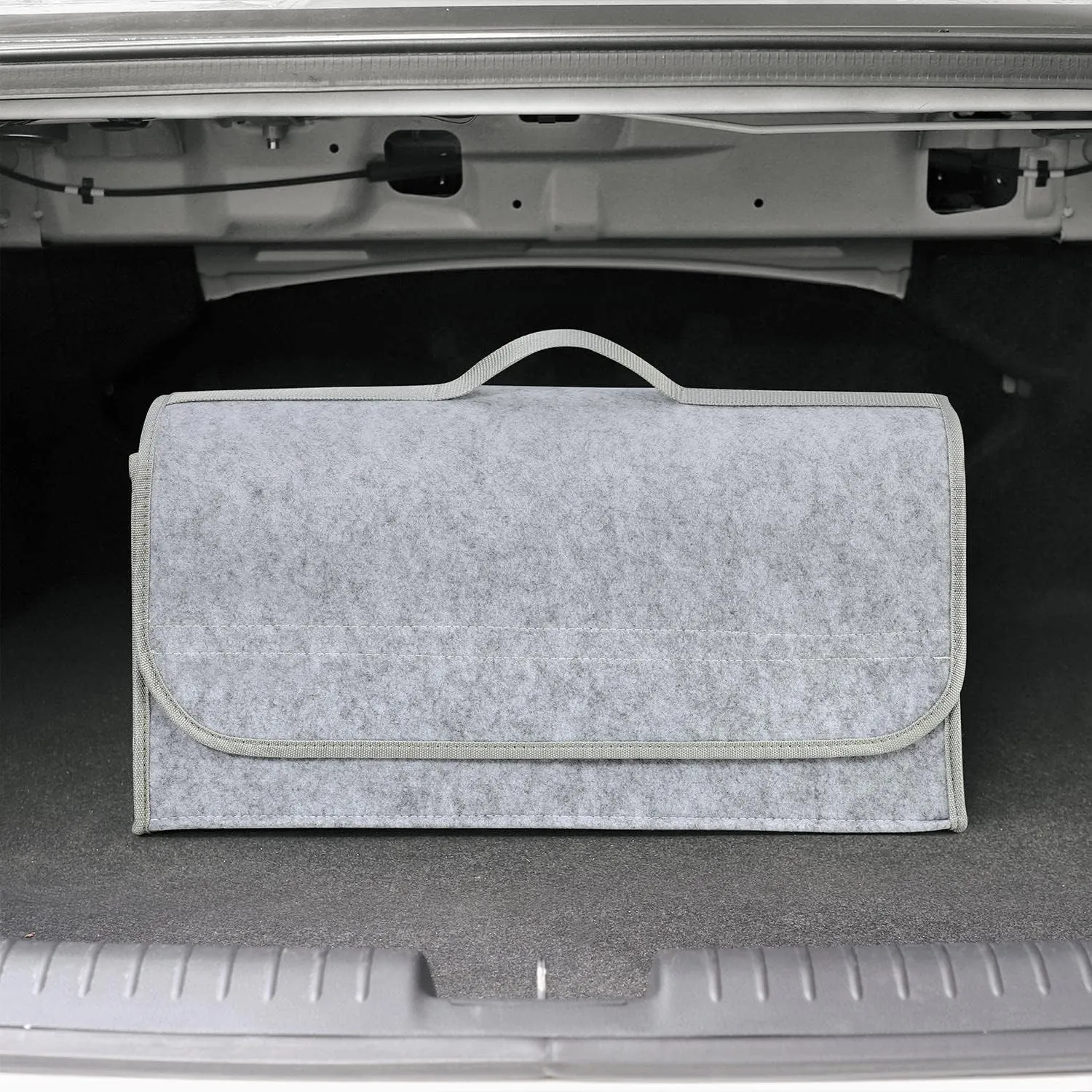 Felt Portable Car Trunk Organizer ( Light Grey )