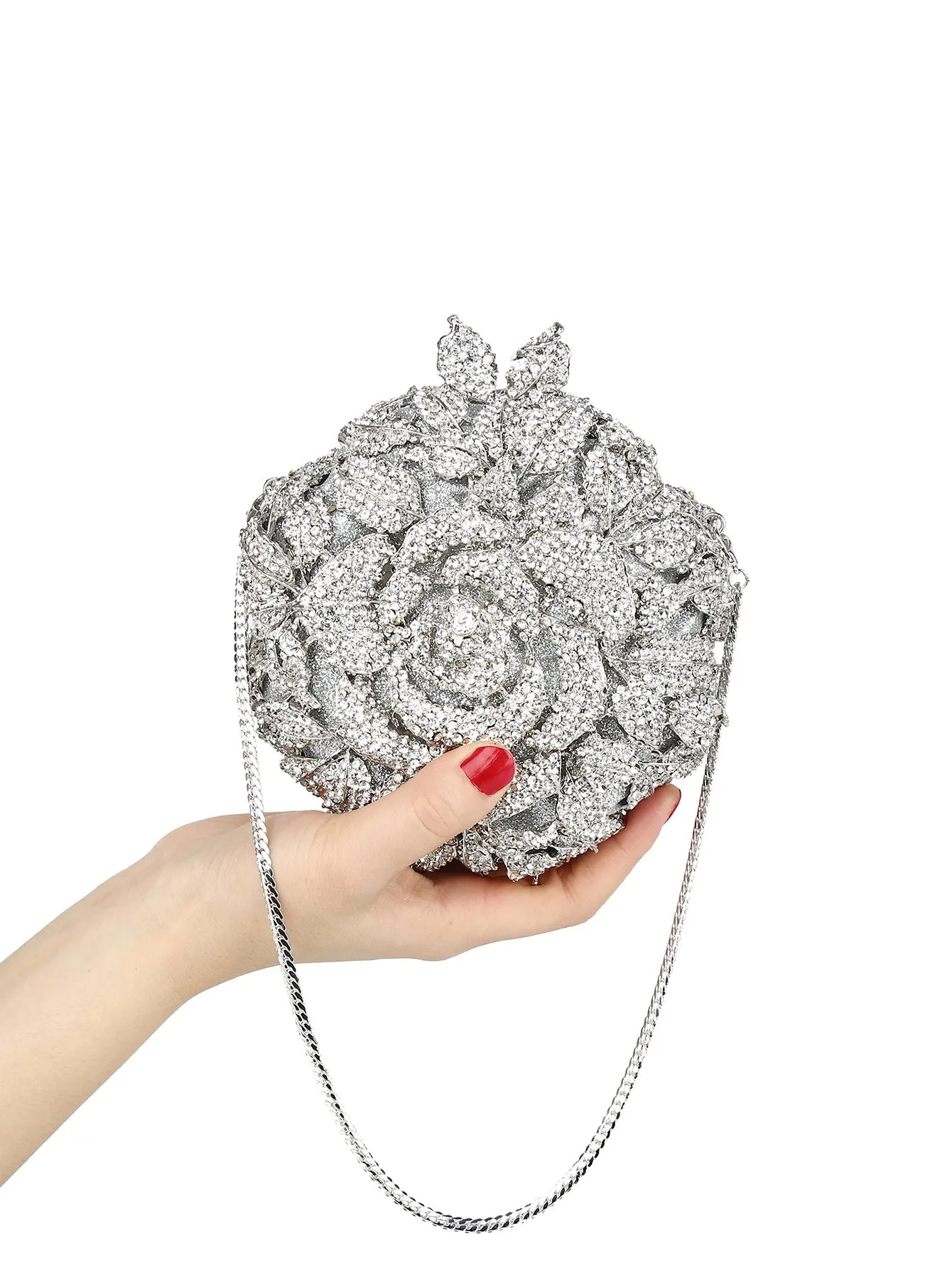 Floral Bridal Cluctch Evening Clutch, Flower Shape Clutch, Gold Clutch, Perfect Bag for Evening Party