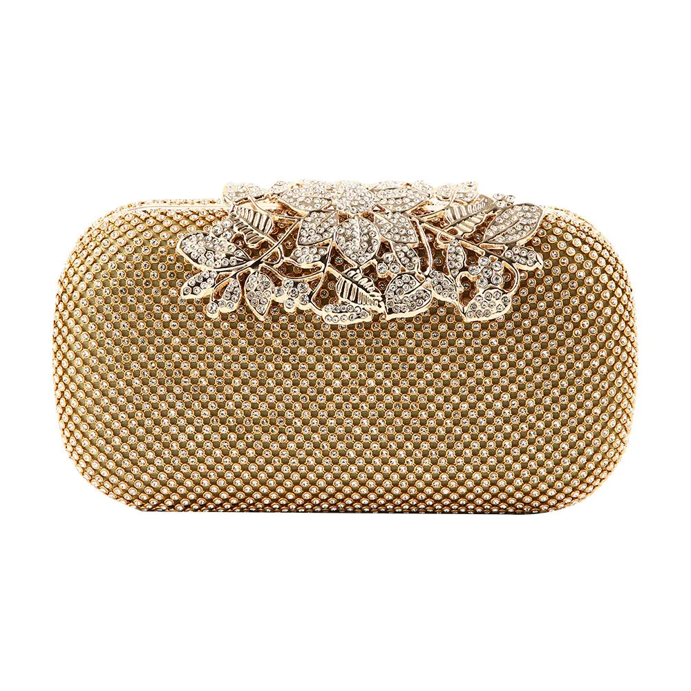 Gold Rhinestone Evening Bag Clutch Purse Party Bag Bridal Prom Bag 1759