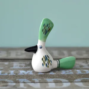 Handmade Ceramic 'Crested Baby' Bird Ornament