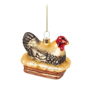 Hen on Roost Ornament