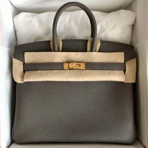 Hermès Birkin 25 Gris Etain Togo Gold Hardware GHW