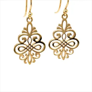 Jewel Yellow Gold Fancy Filagree Scroll Earrings